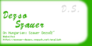 dezso szauer business card